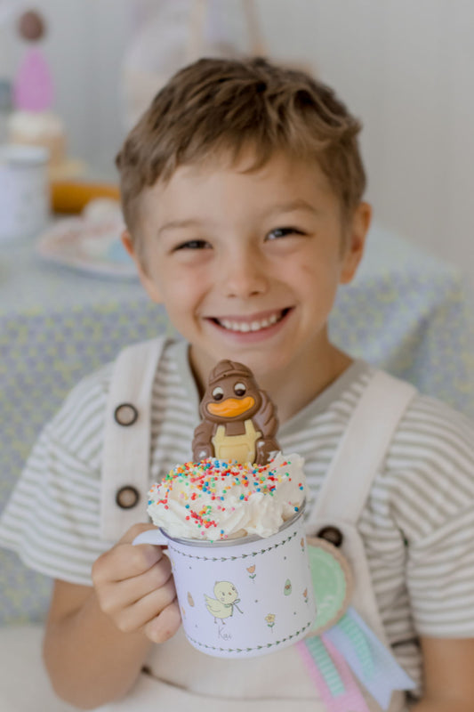 Personalised Easter Enamel Mug - Bunny Script