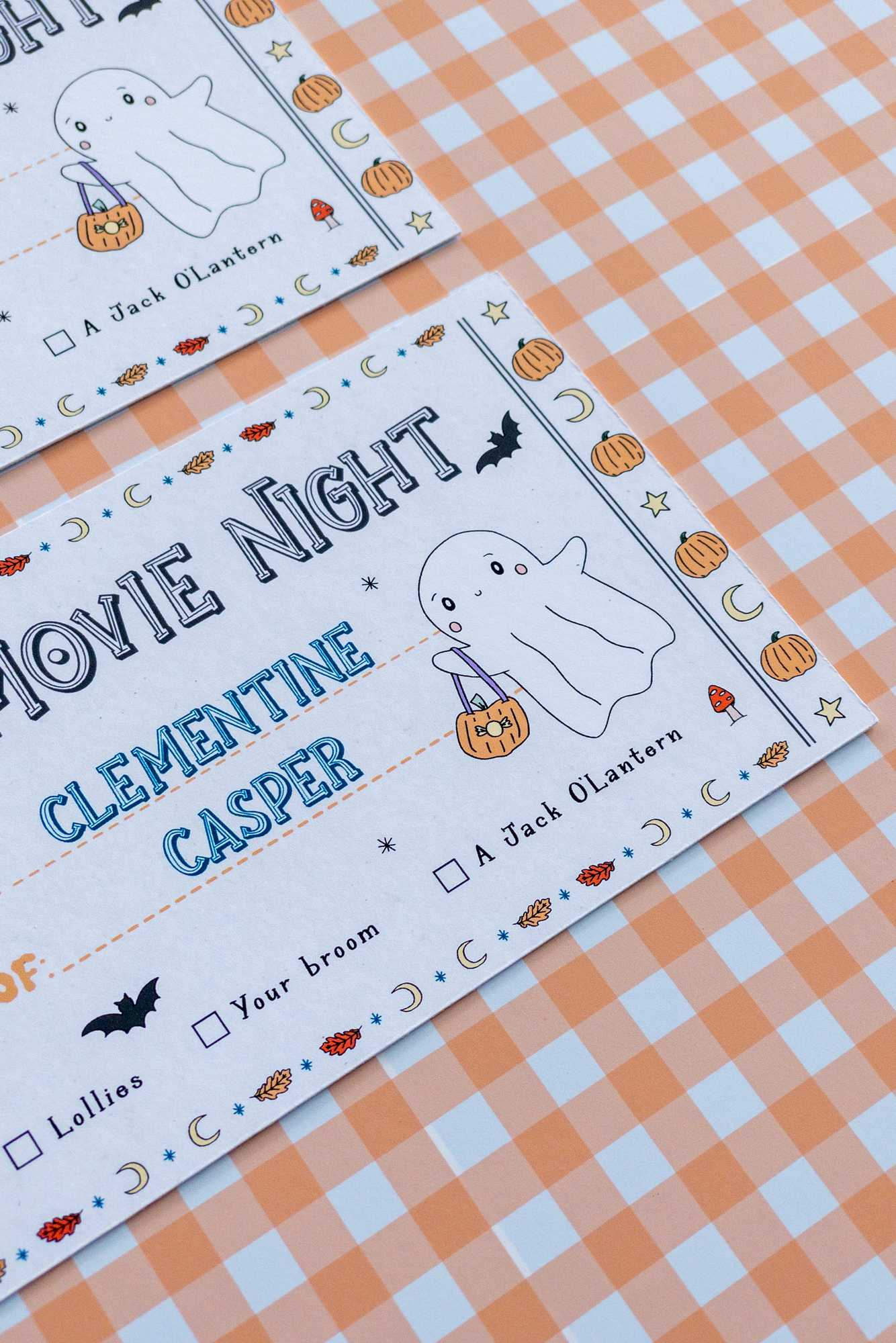 custom halloween movie ticket