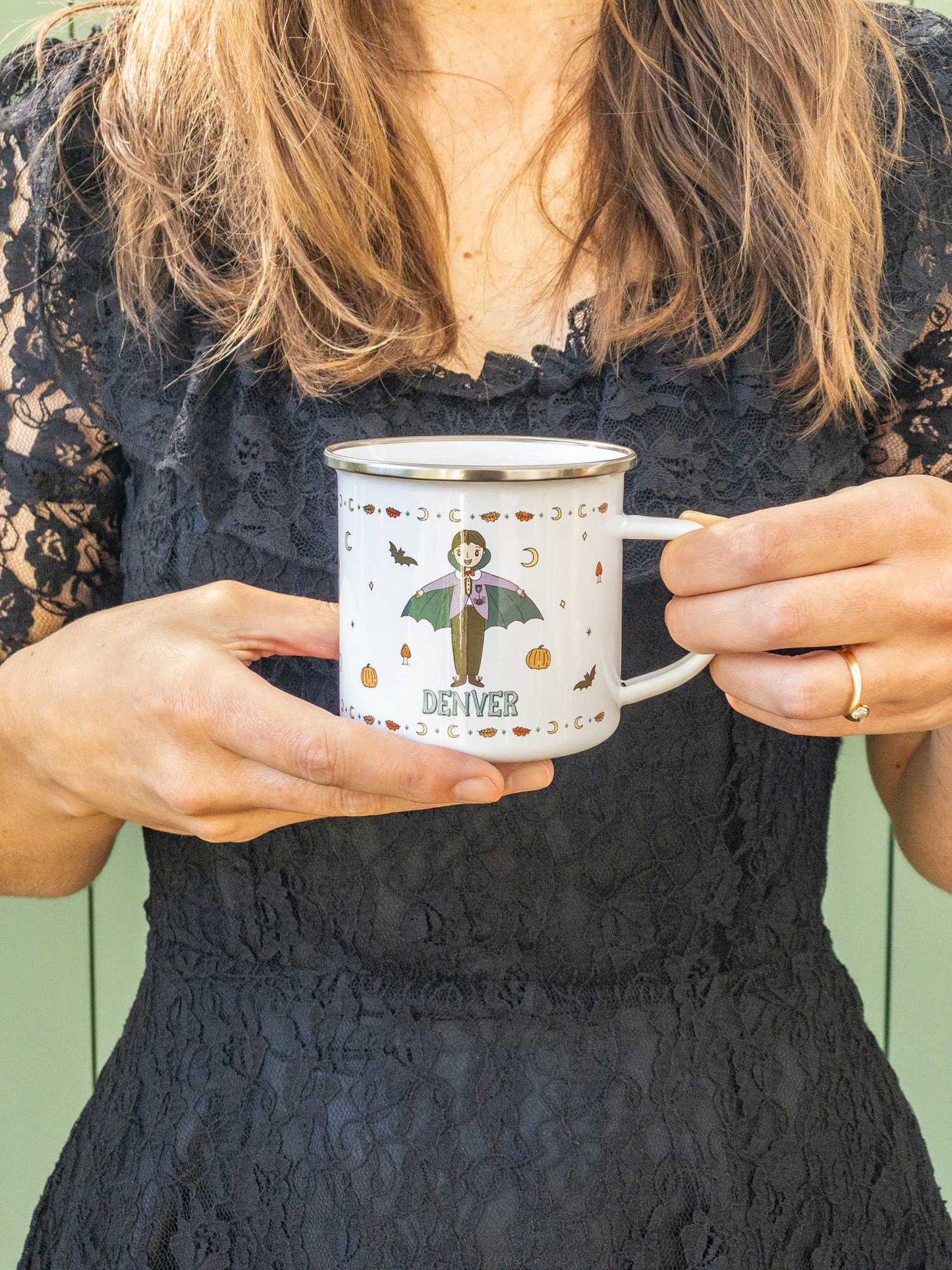 Personalised Halloween Enamel Mug