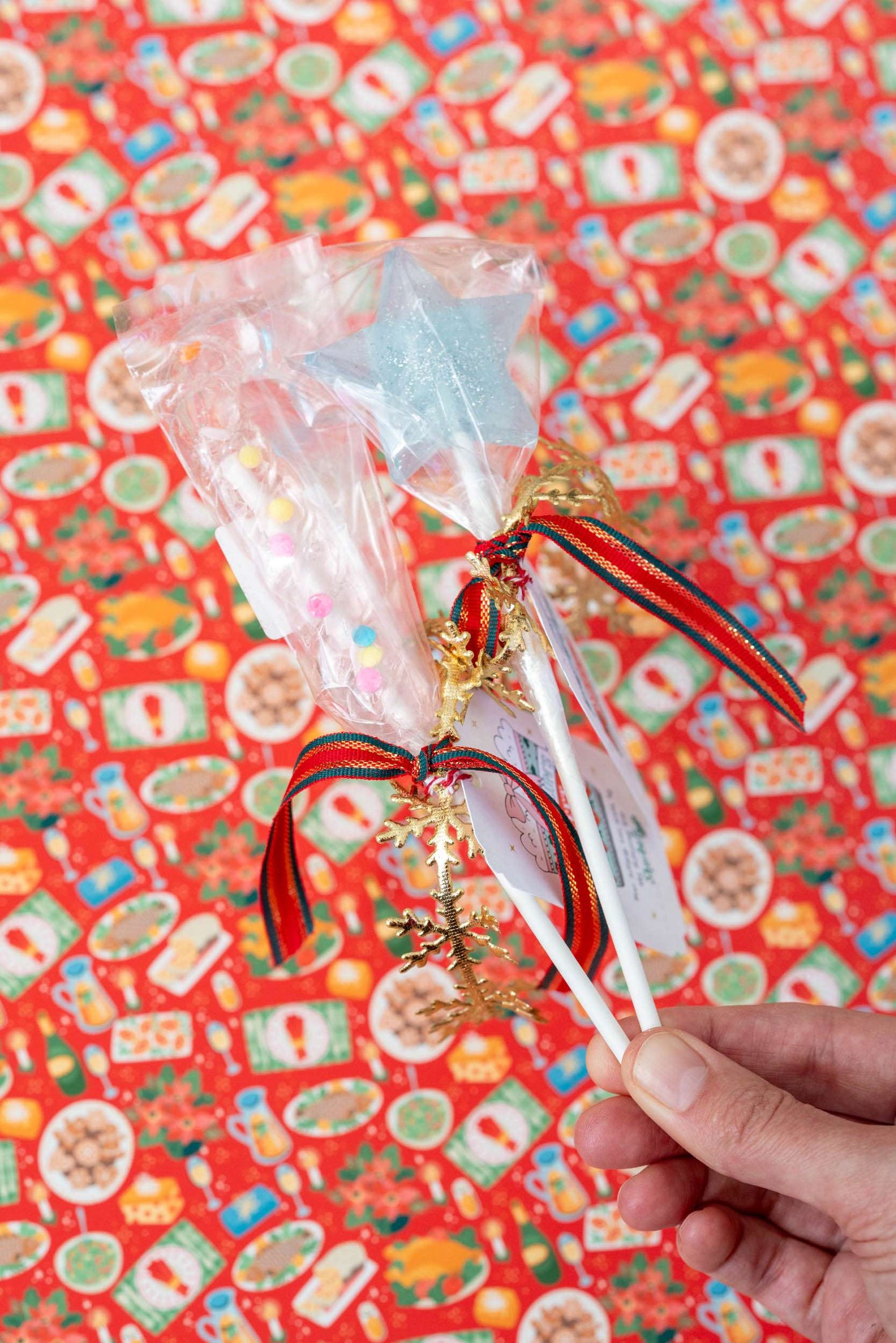 Candy Cane Lollipop - Cotton Candy Pink