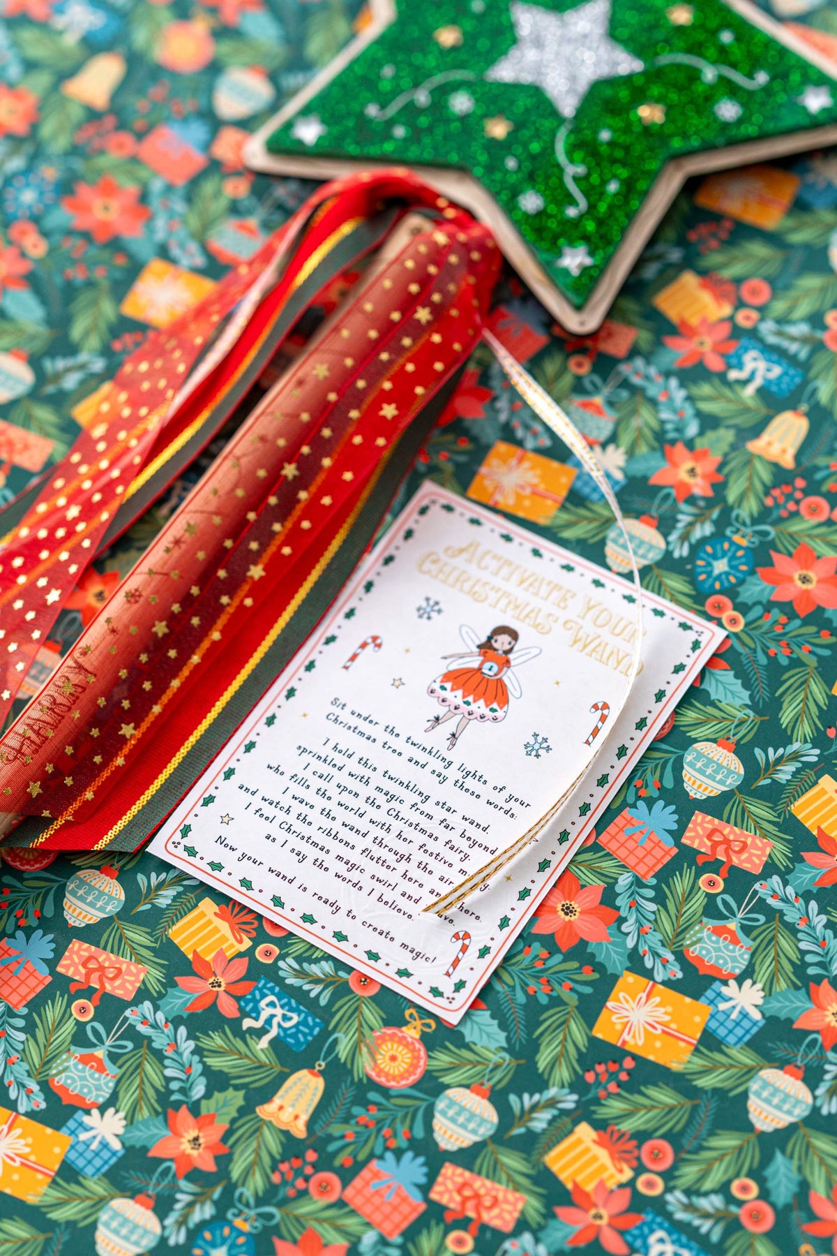 Personalised Christmas Wand - Merry Emerald
