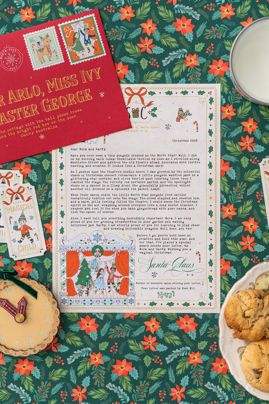 The Glittering Illustrated Santa Letter with Red Envelope