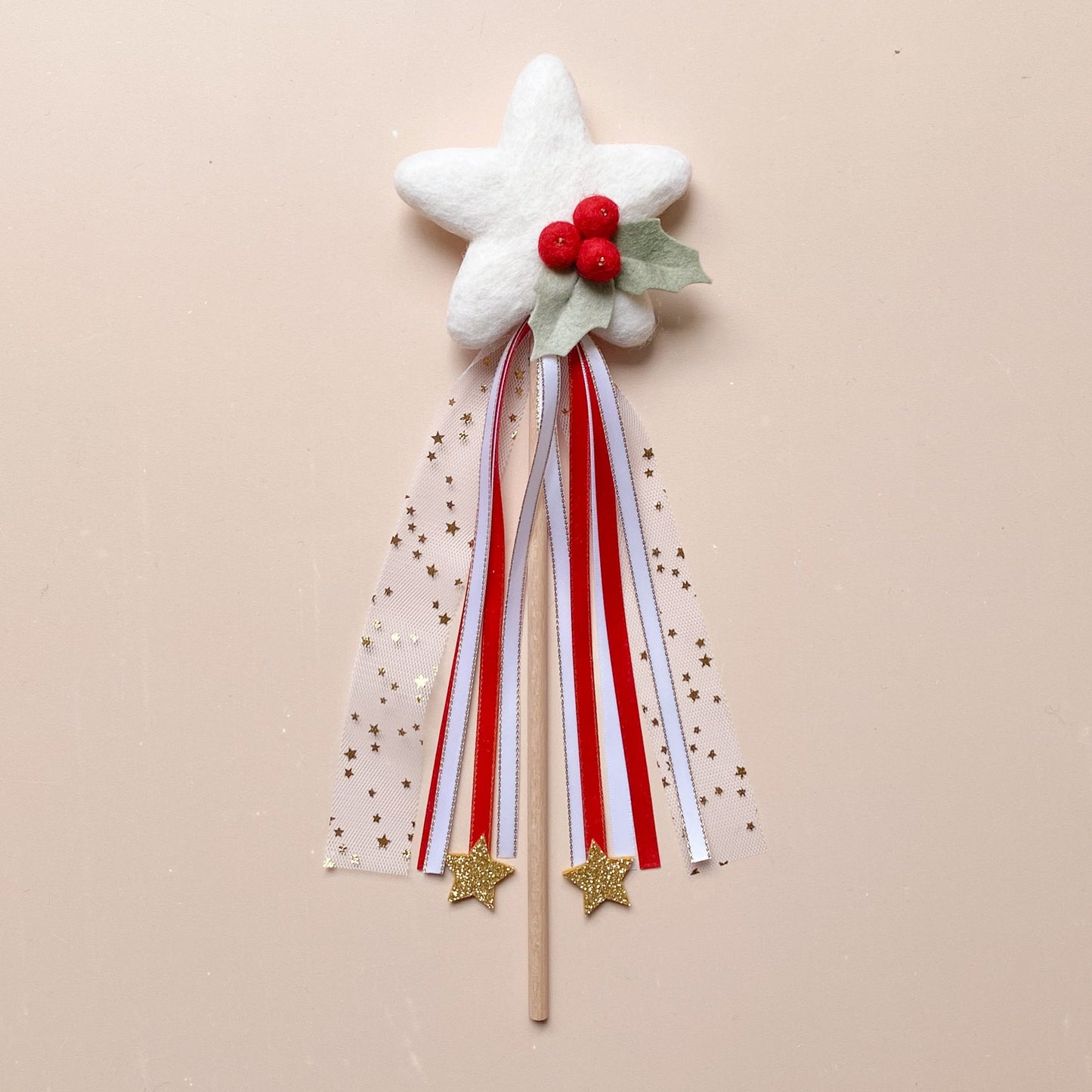 Christmas Wand - Christmas Star with Holly Berry