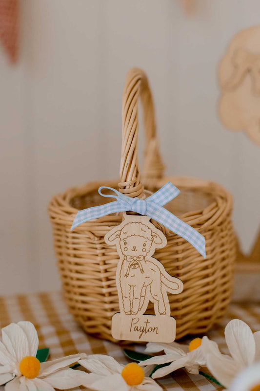 Custom Character Wooden Basket Tag