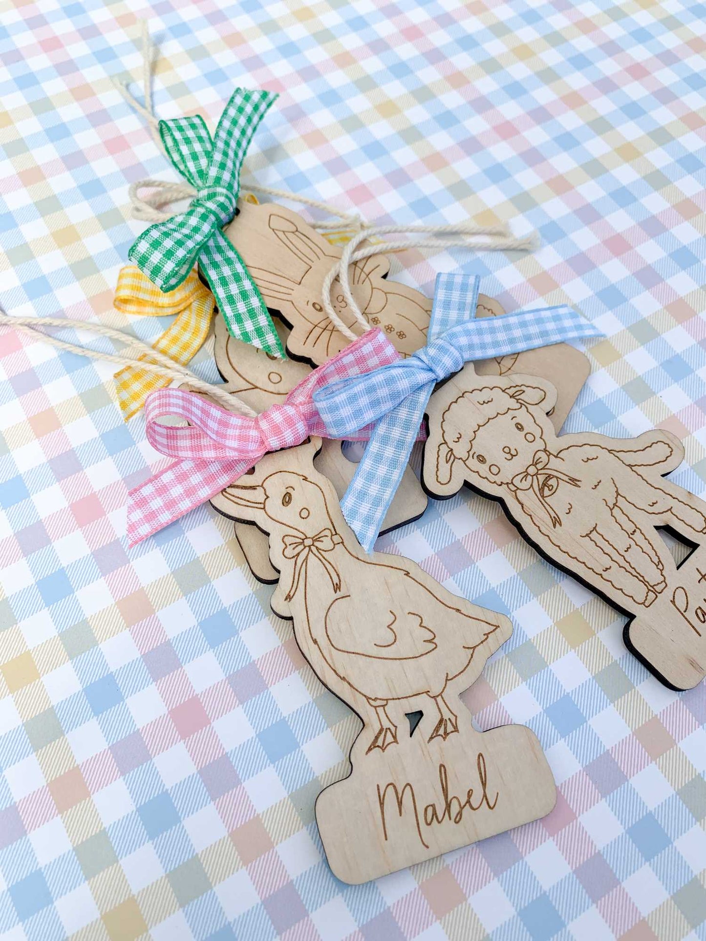 Custom Character Wooden Basket Tag
