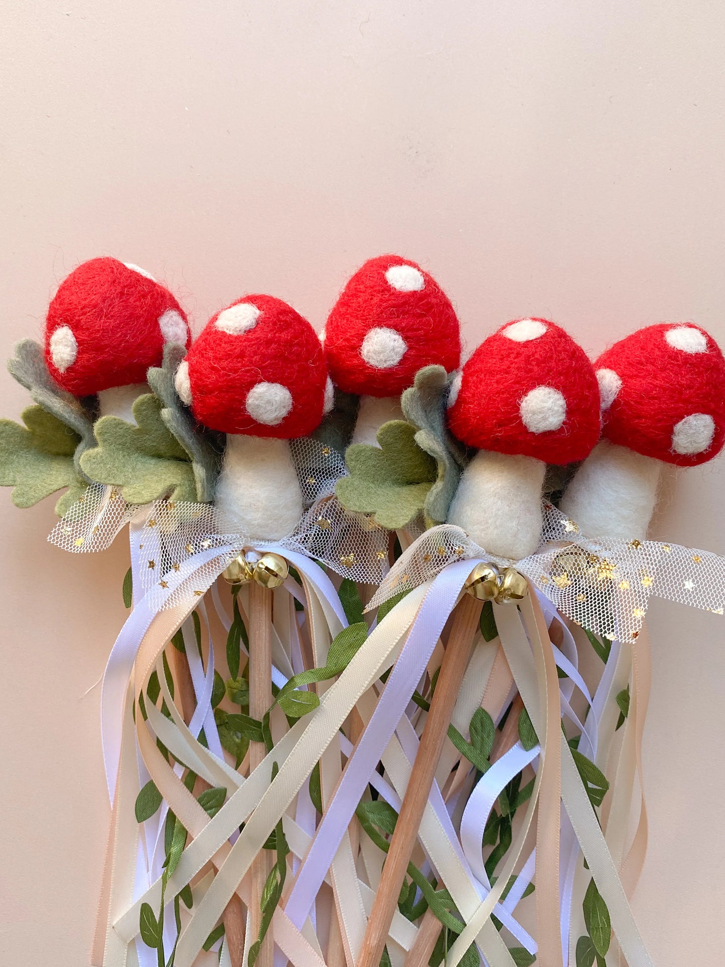 Red Mushroom Flower Wand