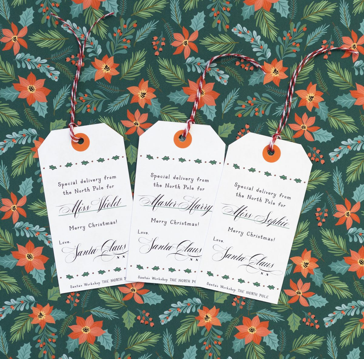 Personalised Santa Gift Tags - Pack of 12