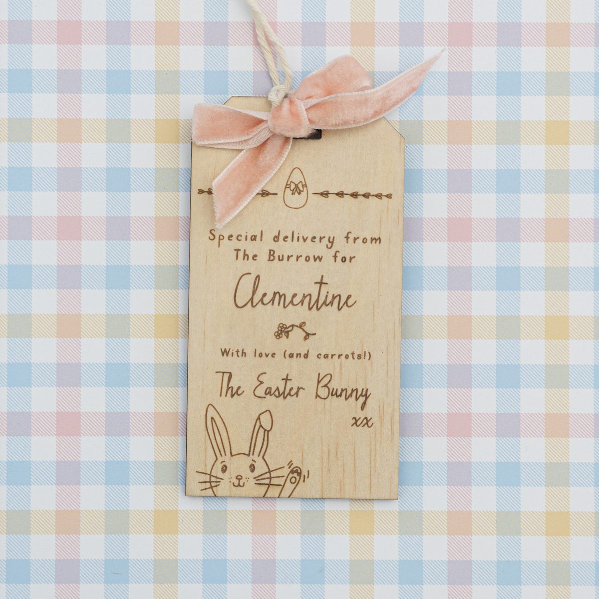 Easter Basket Special Delivery wooden tag