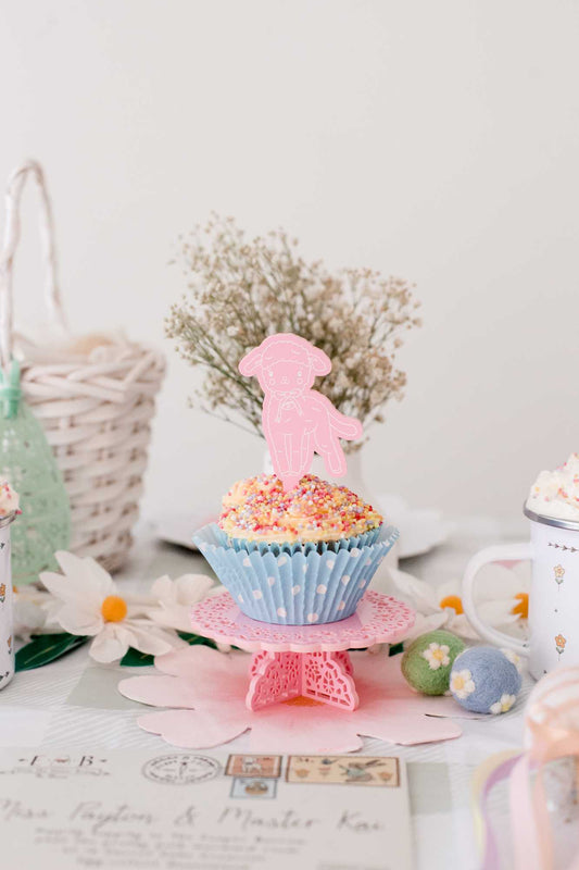 Easter Doily Cupcake Stand