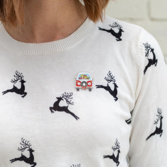 Christmas Kombivan Enamel Pin