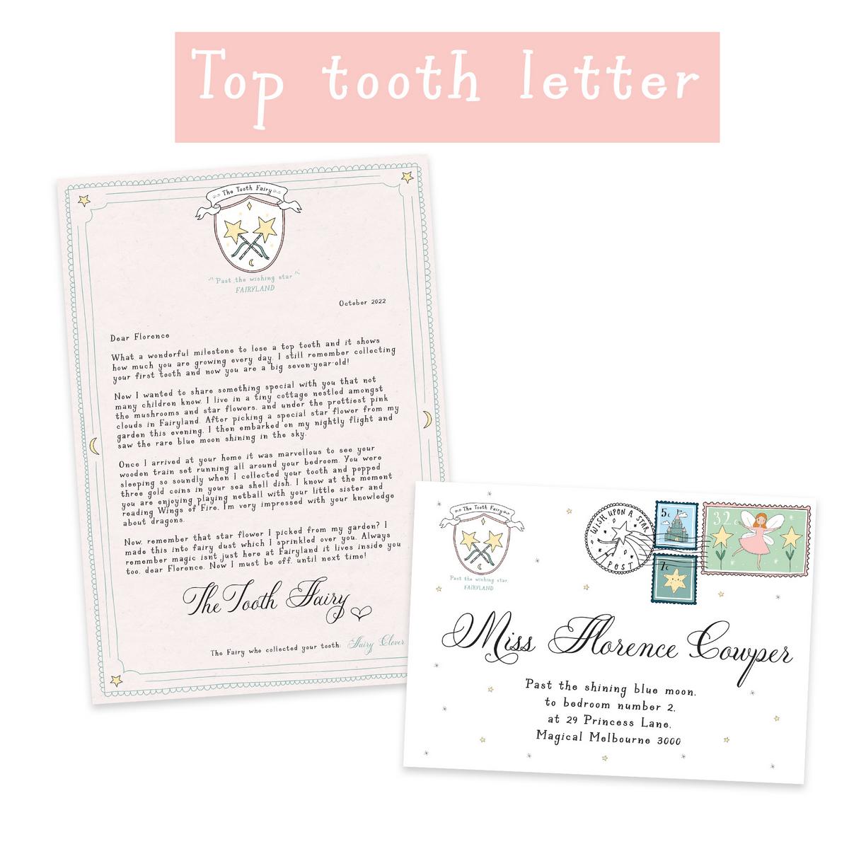 The Tooth Fairy - their next personalised letter