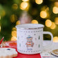 Personalised Christmas Enamel Mug - Festive Block Font
