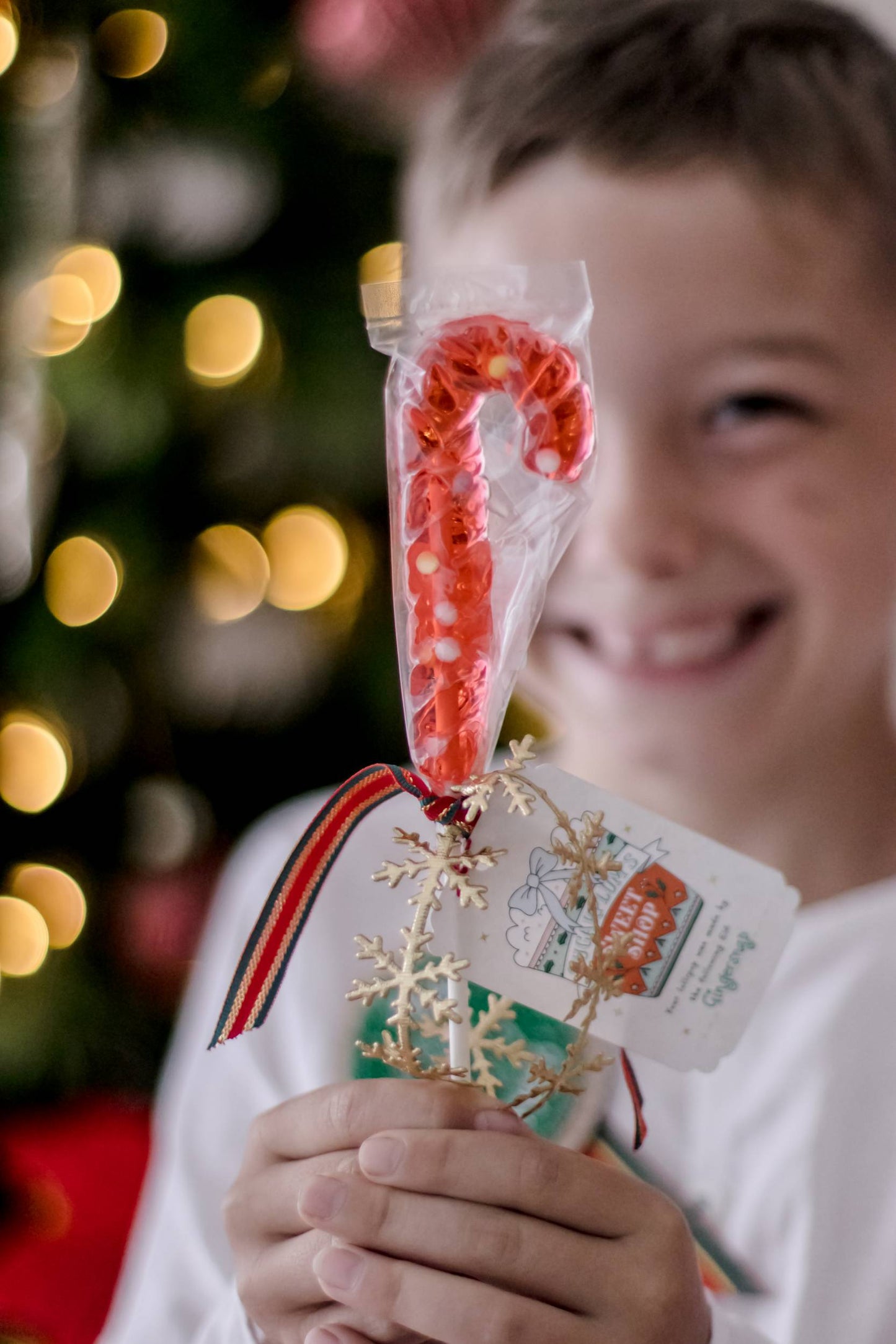 Candy Cane Lollipop - Raspberry Red