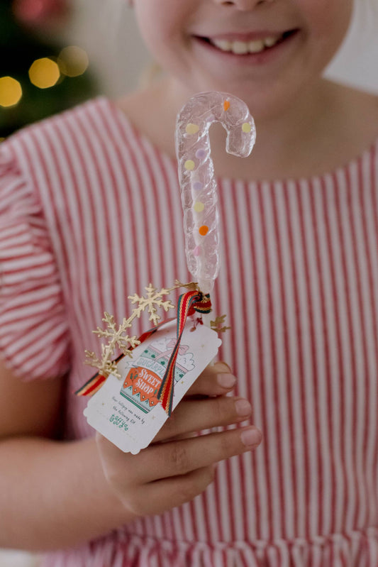 Candy Cane Lollipop - Cotton Candy Pink