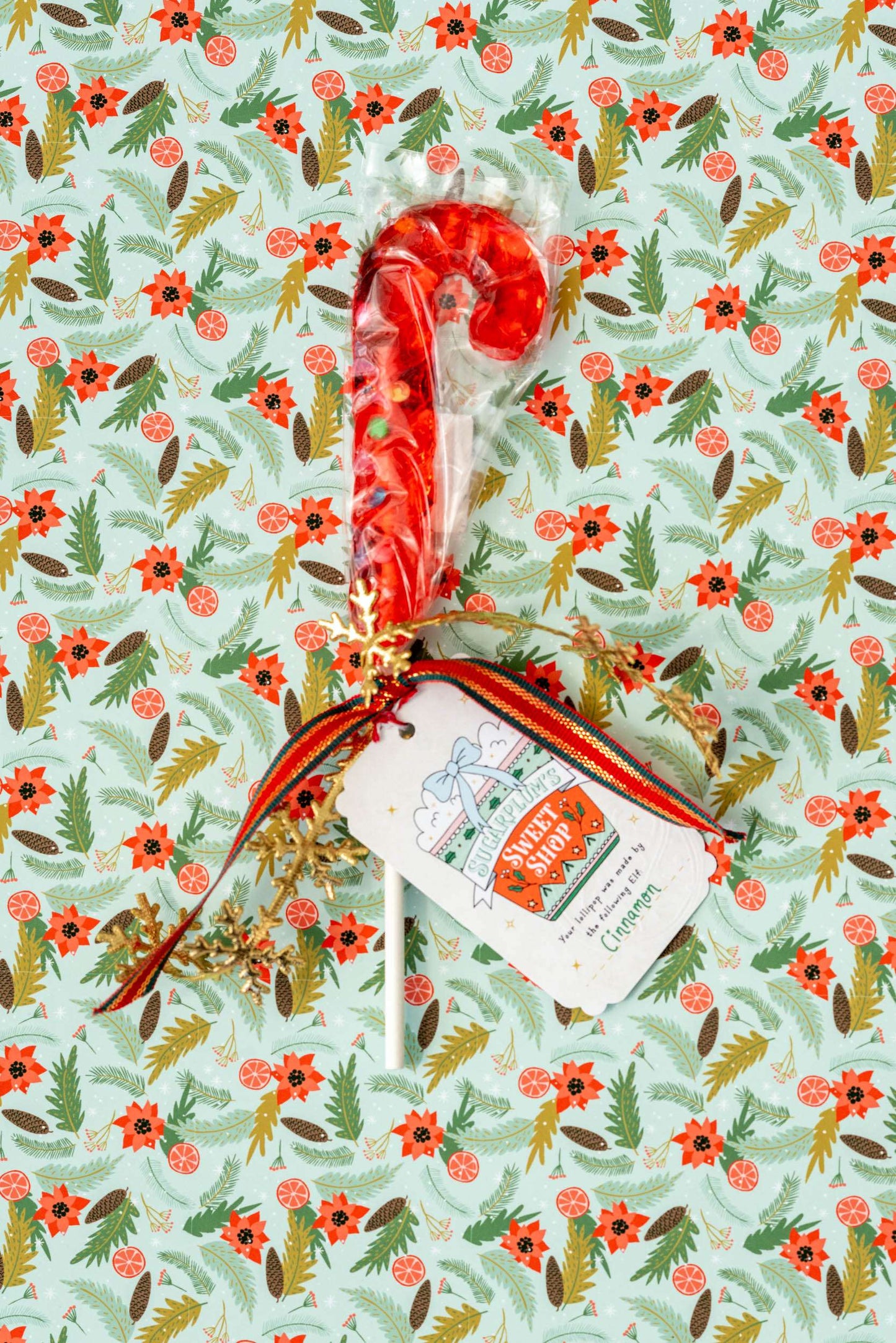 Candy Cane Lollipop - Raspberry Red