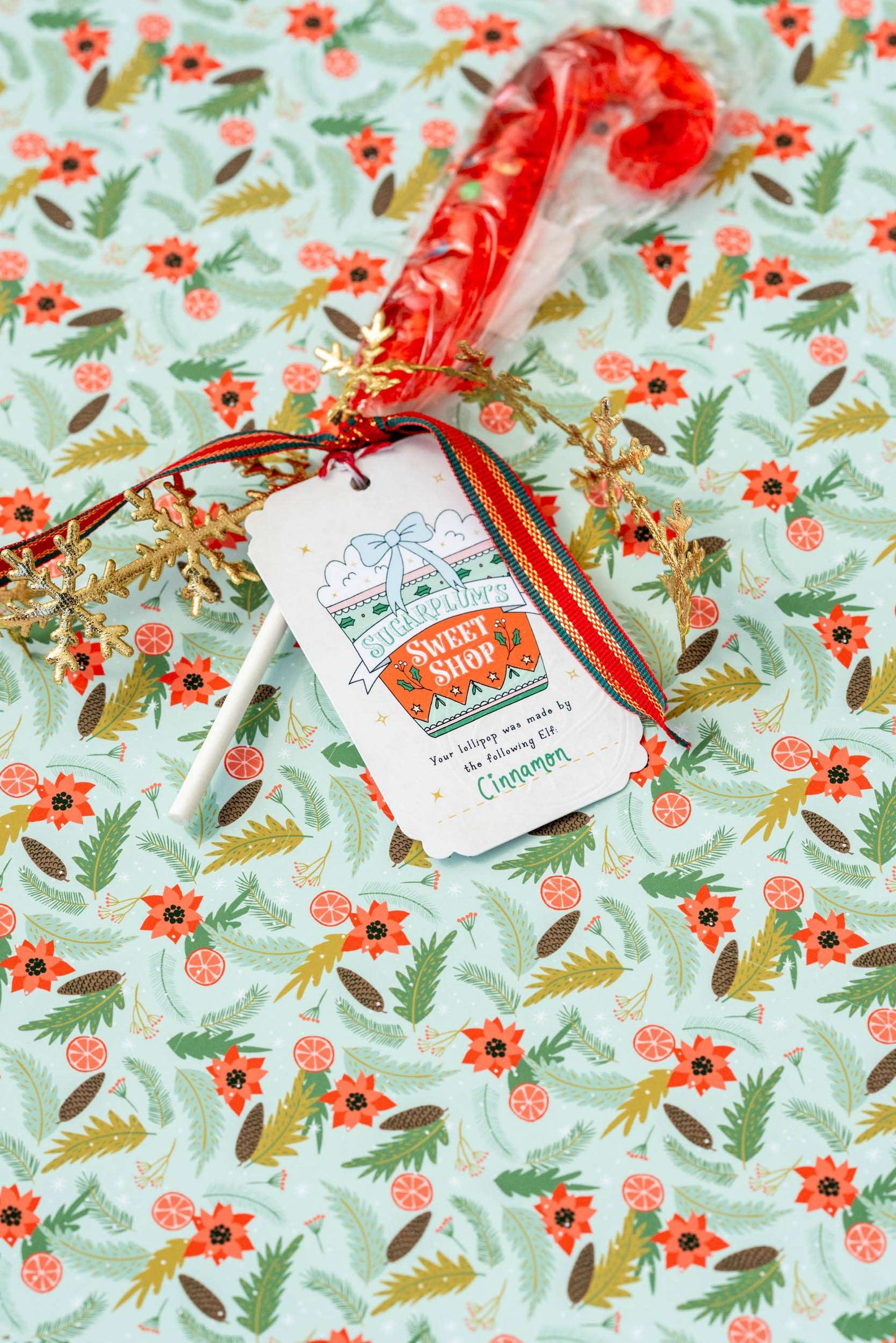 Candy Cane Lollipop - Raspberry Red