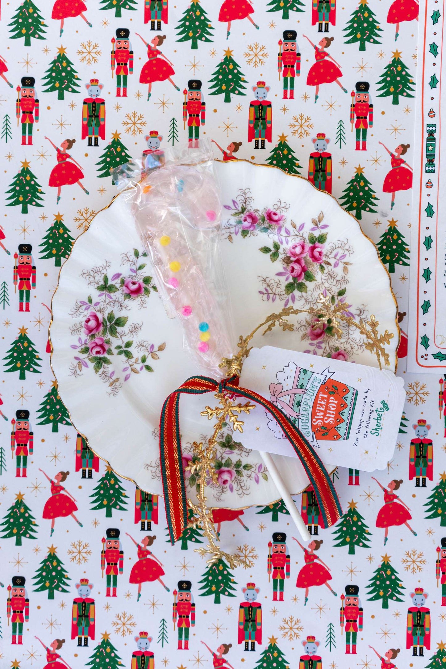 Candy Cane Lollipop - Cotton Candy Pink