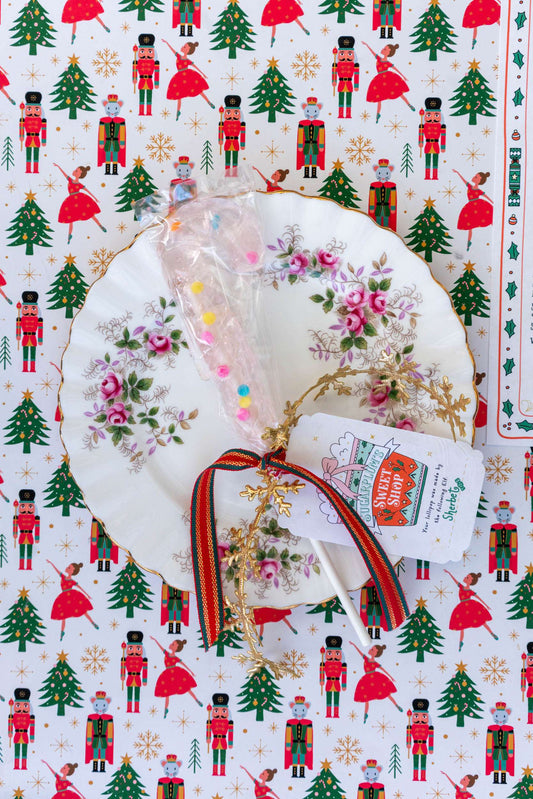 Candy Cane Lollipop - Cotton Candy Pink