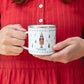 Personalised Christmas Enamel Mug - Festive Block Font