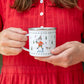 Personalised Christmas Enamel Mug - Festive Block Font