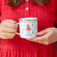 Personalised Christmas Enamel Mug - Festive Block Font