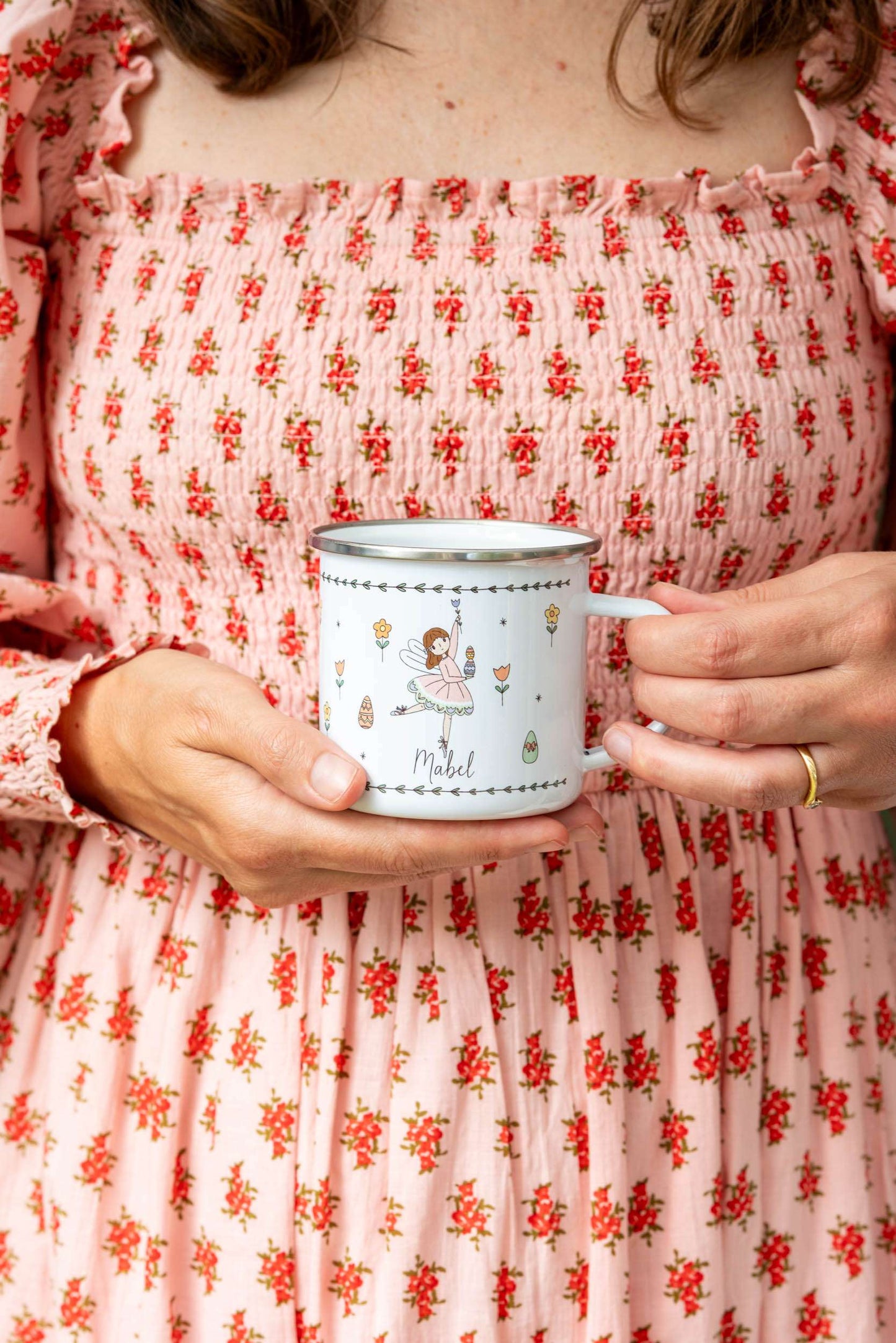Personalised Easter Enamel Mug - Bunny Script