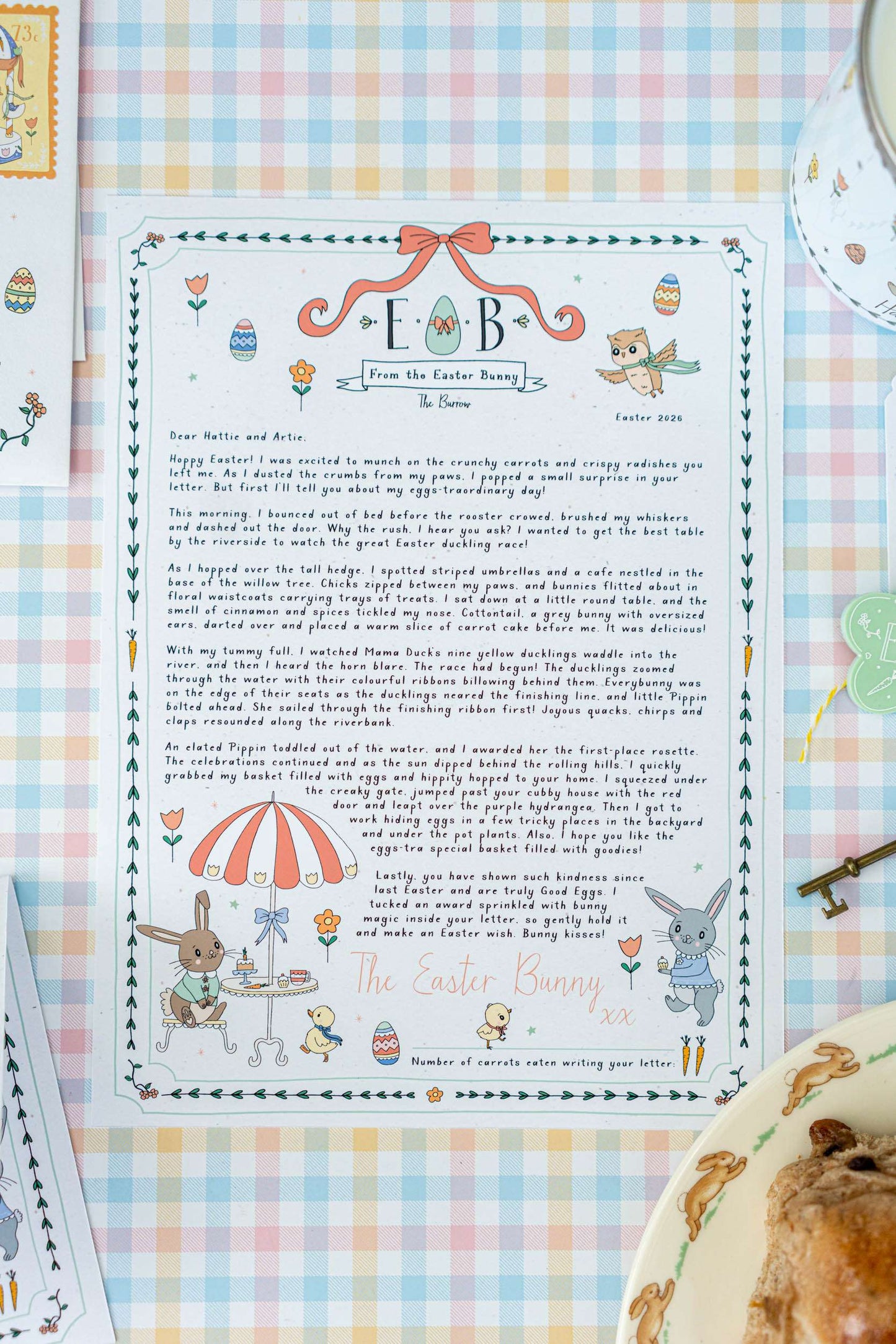 Illustrated Easter Bunny Letter