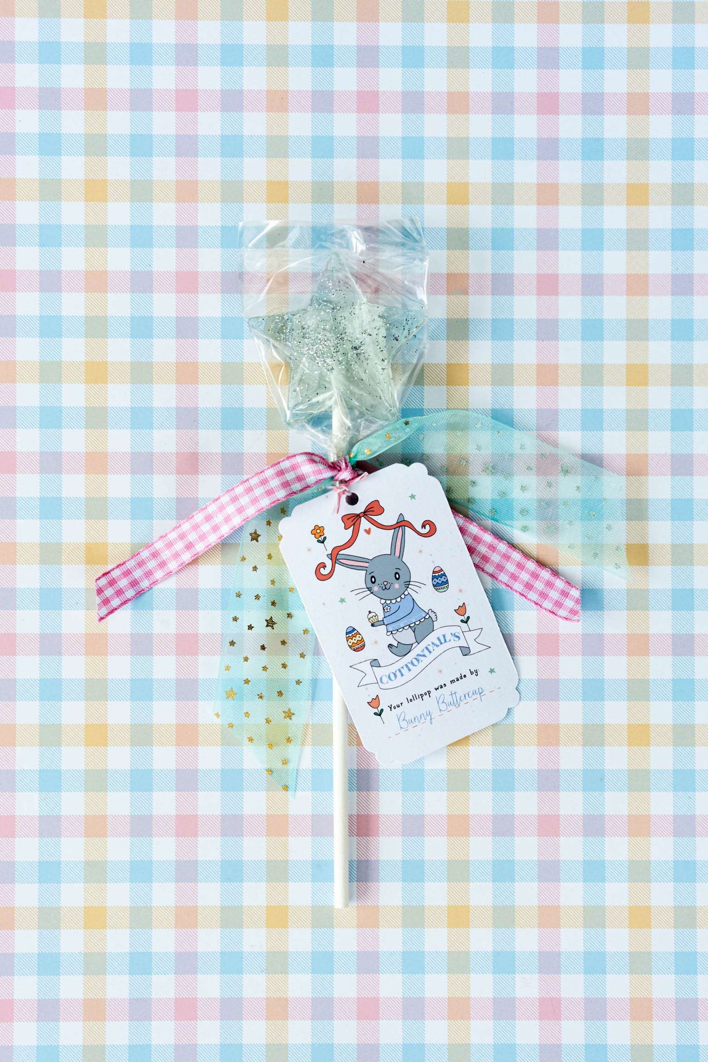 Easter Star Lollipop - Cotton Candy Blue