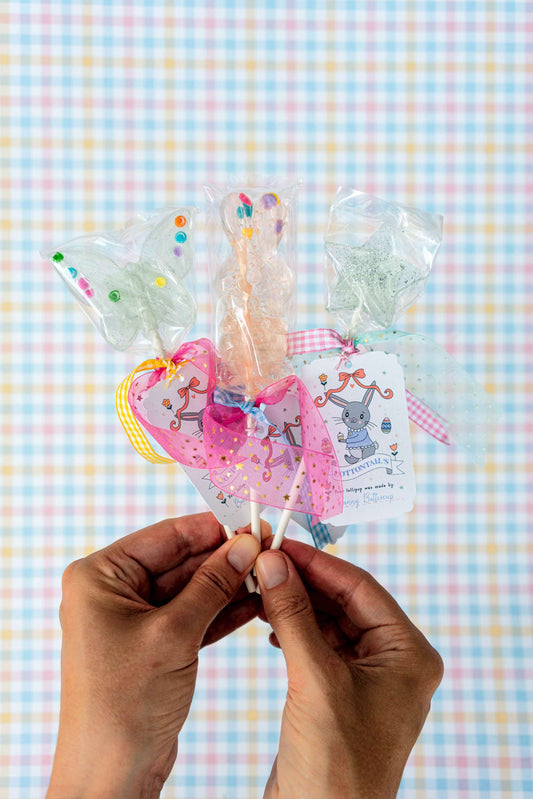 Blue Butterfly Lollipop - Cotton Candy Blue