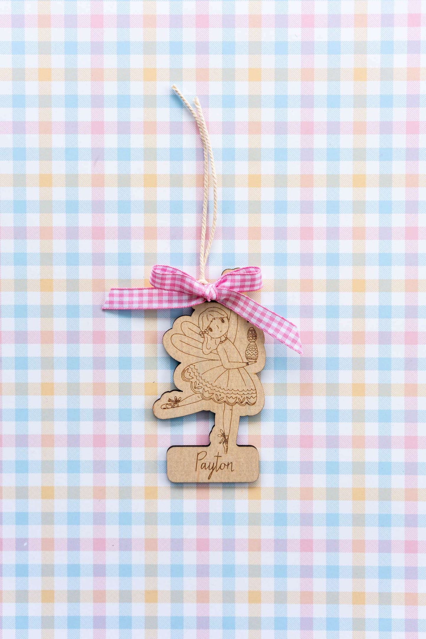 Custom Character Wooden Basket Tag