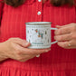 Personalised Christmas Enamel Mug - Festive Block Font
