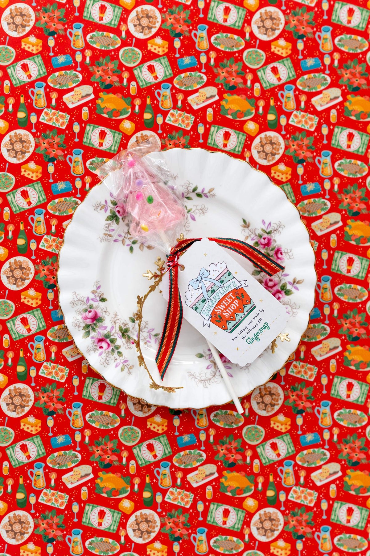 Christmas Tree Lollipop - Cotton Candy Pink