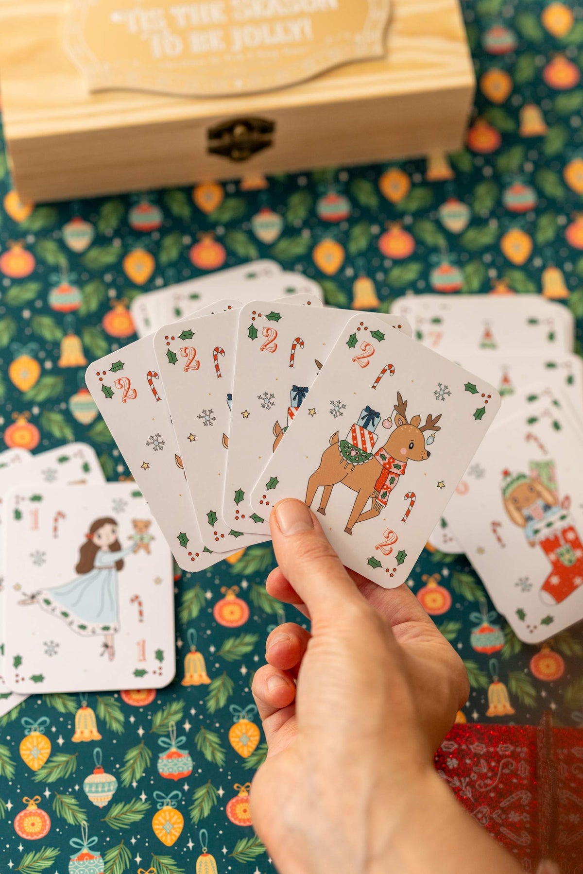 Christmas Snap Game & Go Fish Cards in Keepsake Box