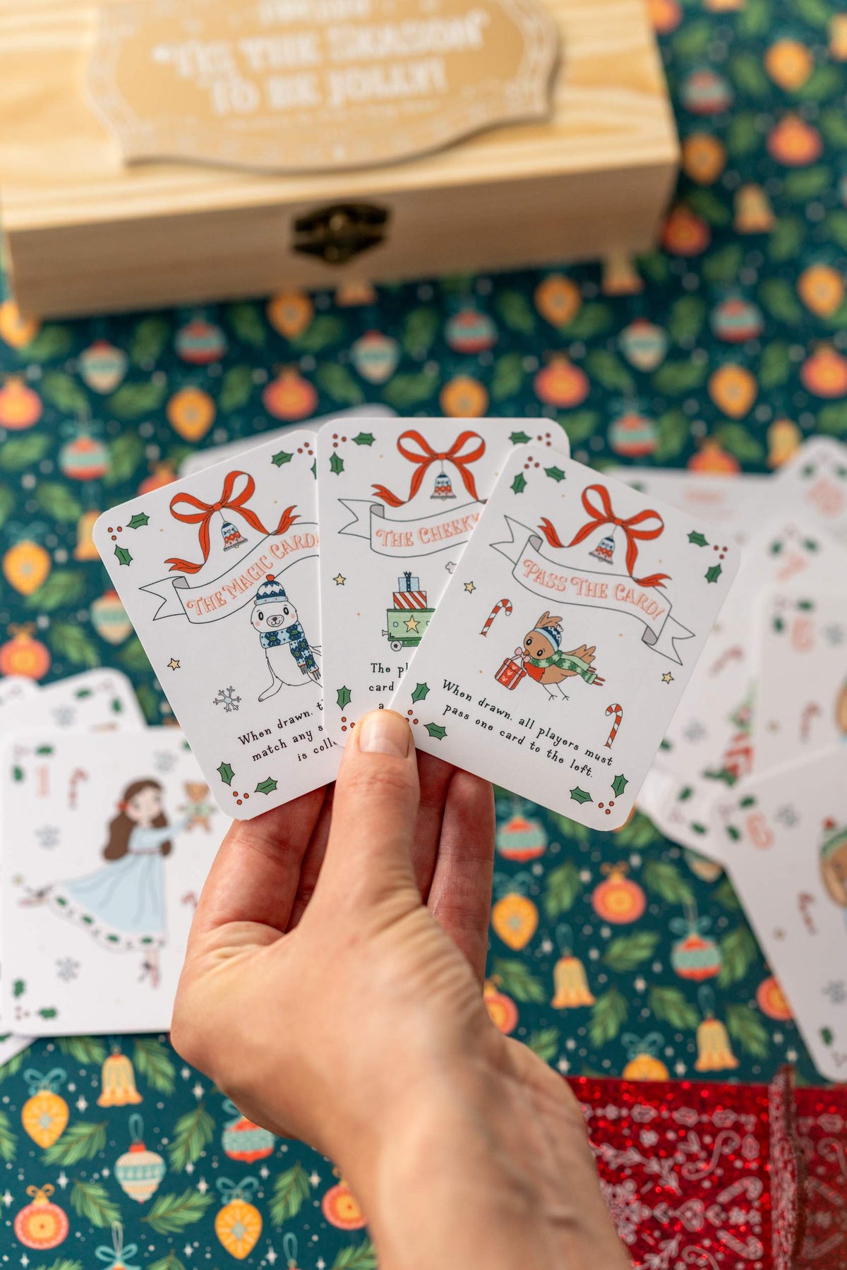 Christmas Snap Game & Go Fish Cards in Keepsake Box