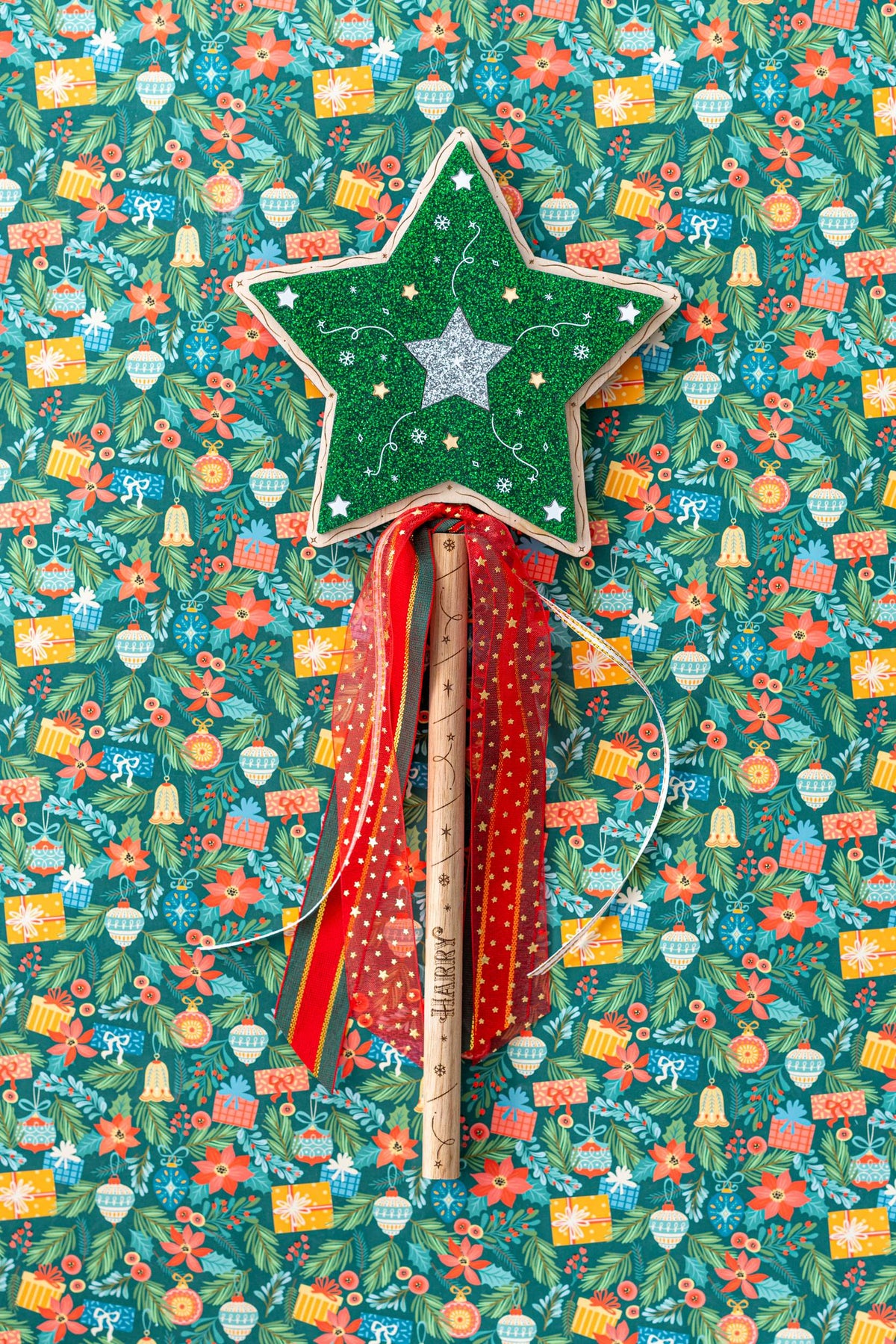 Personalised Christmas Wand - Merry Emerald