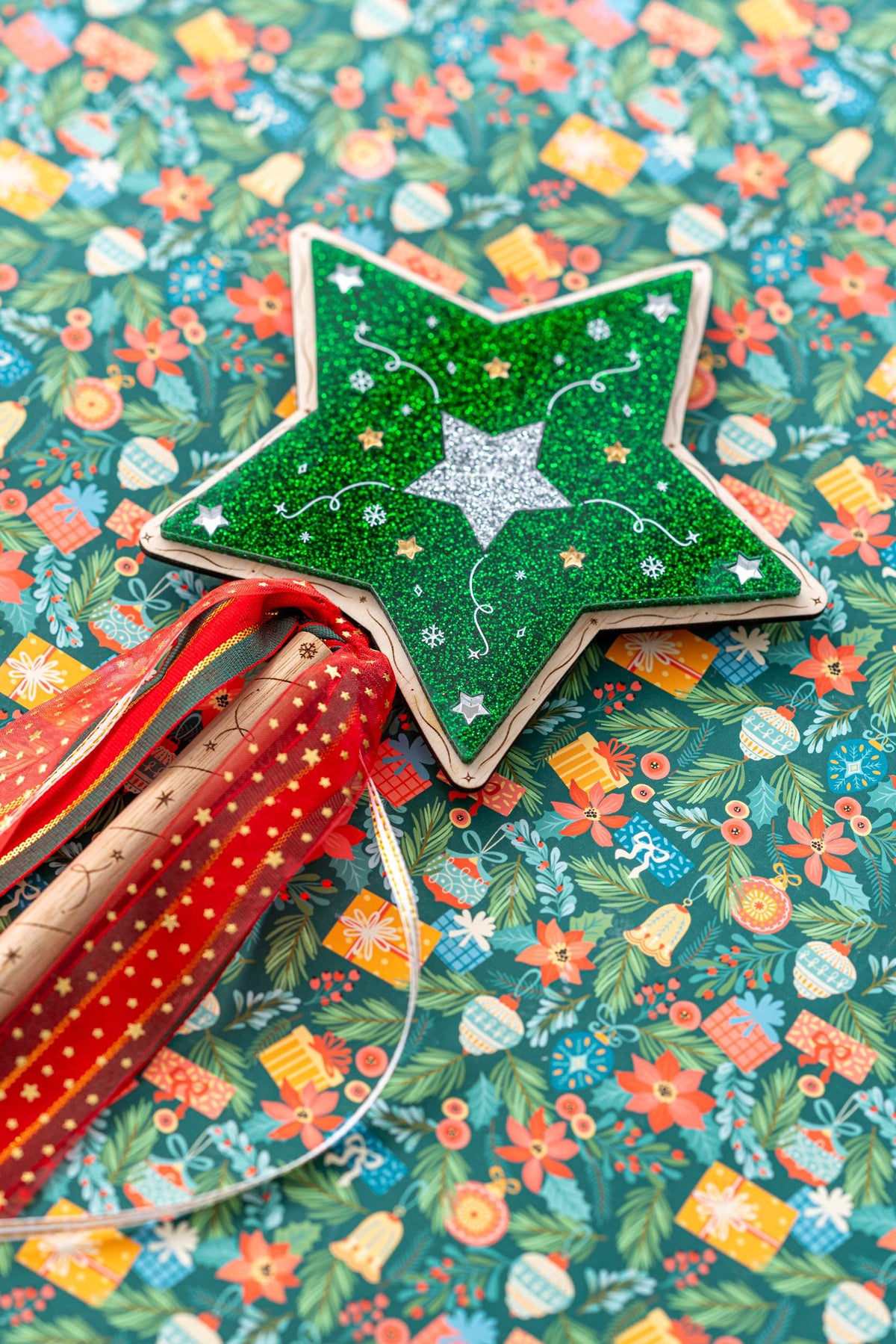 Personalised Christmas Wand - Merry Emerald