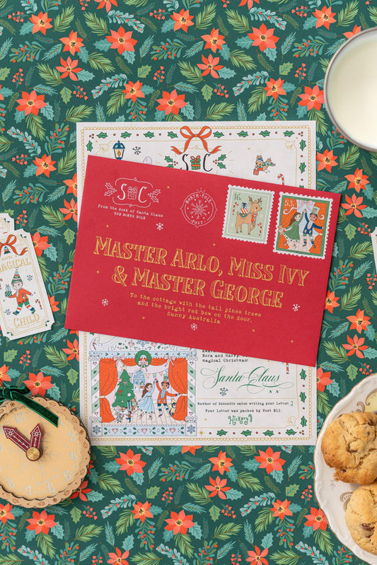 The Glittering Illustrated First Christmas Santa Letter with Red Envelope
