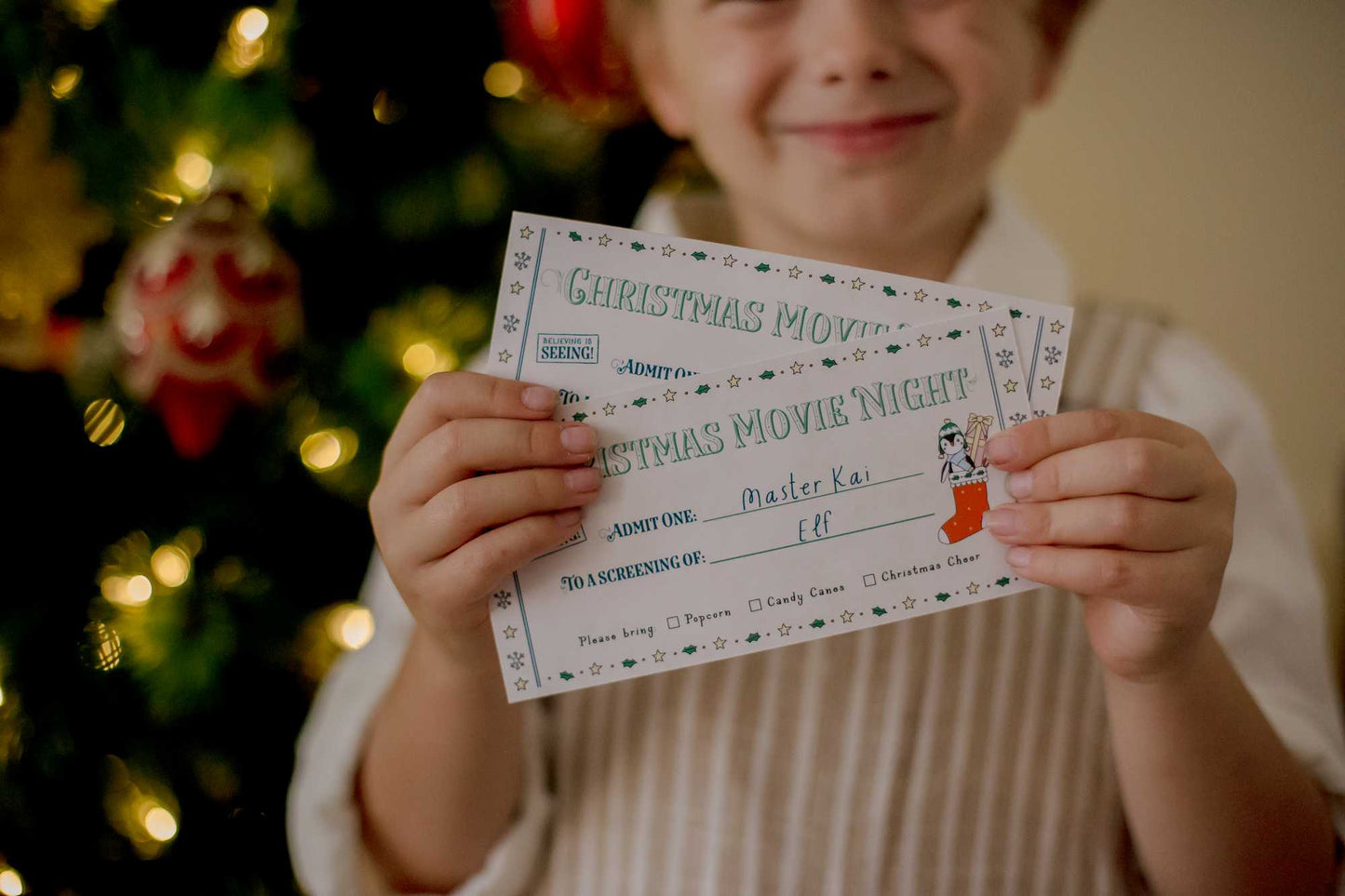 Christmas Movie Night Custom Tickets