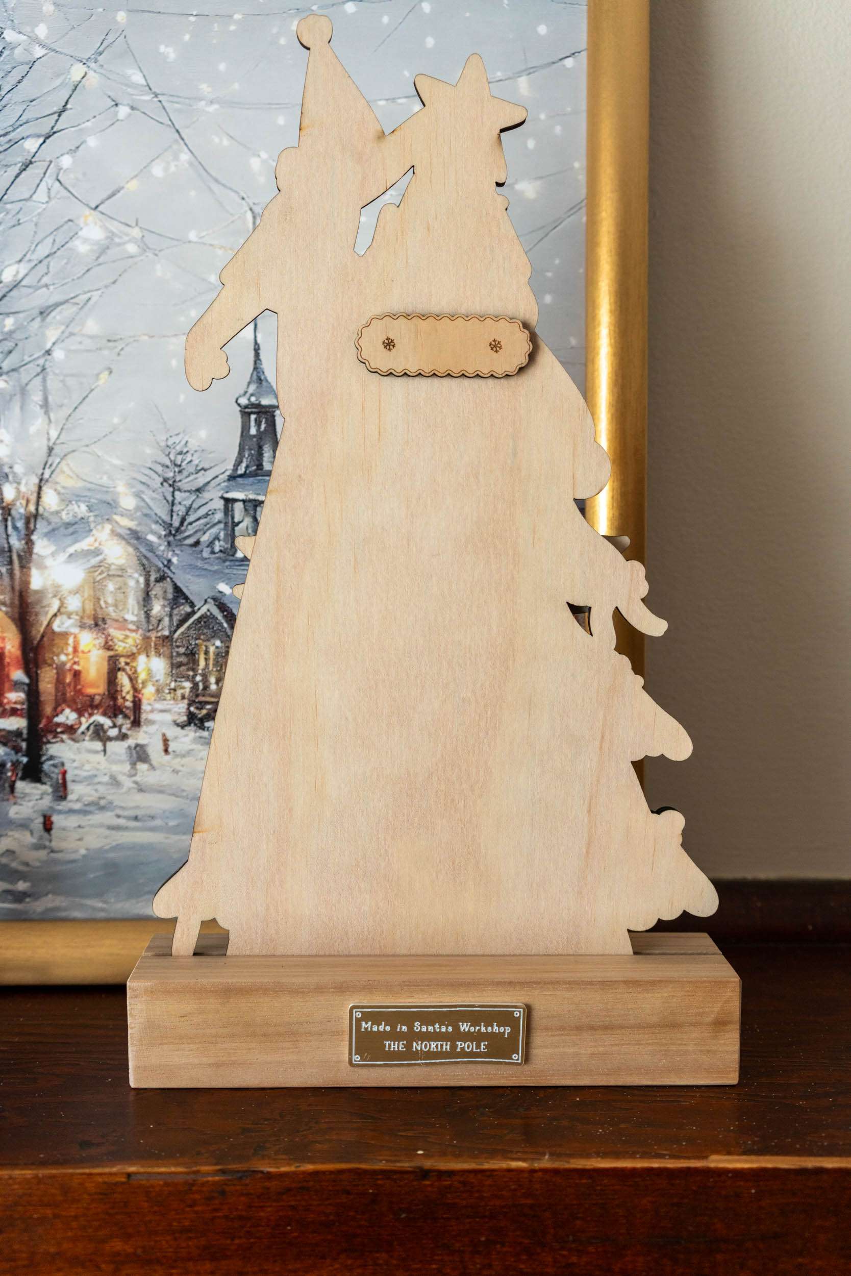 A view of the back of the Jolly Christmas Tree Countdown