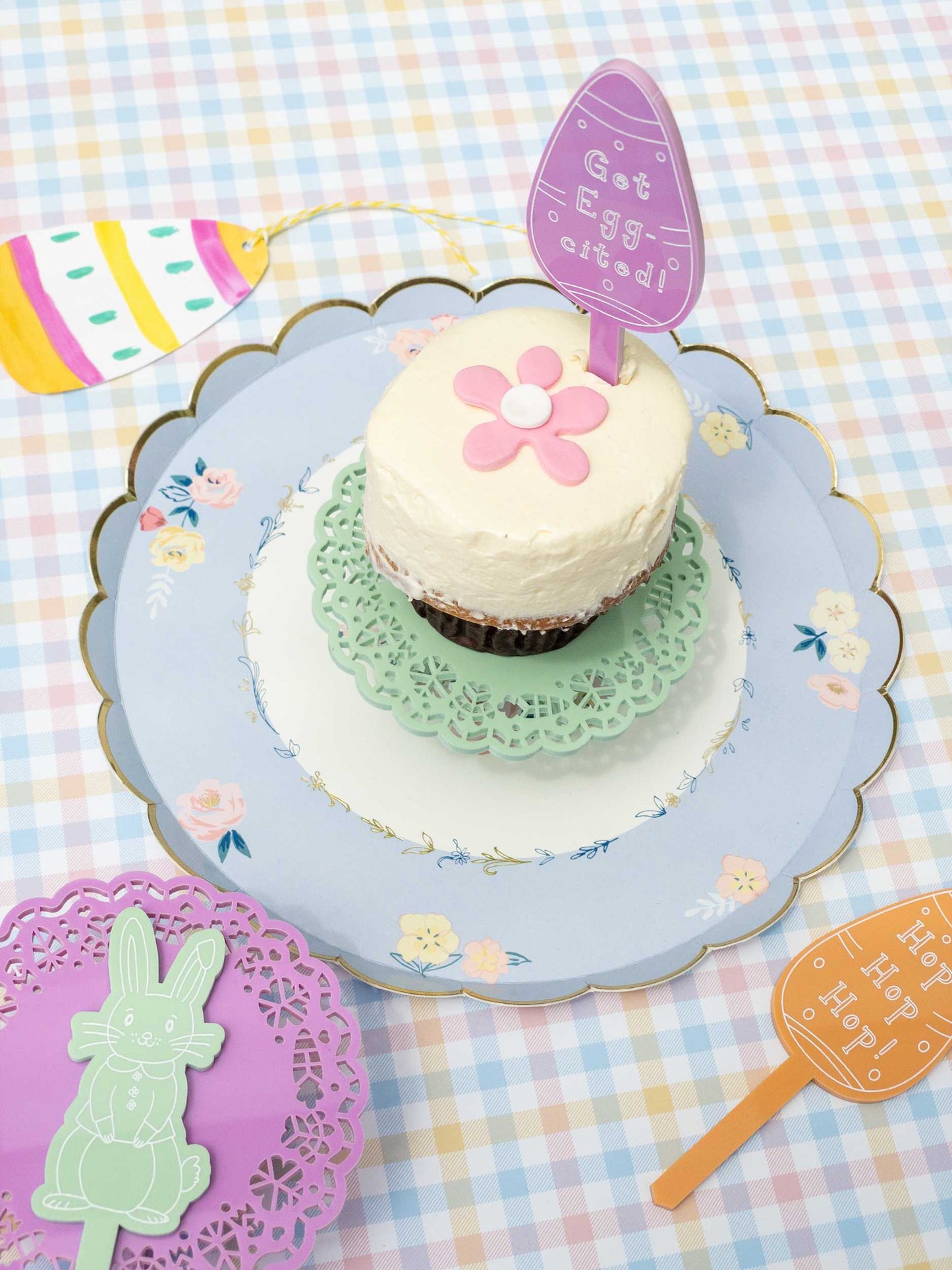 Easter Doily Cupcake Stand
