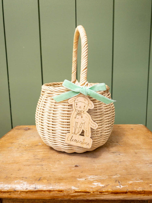 Custom Character Basket Tag - wooden