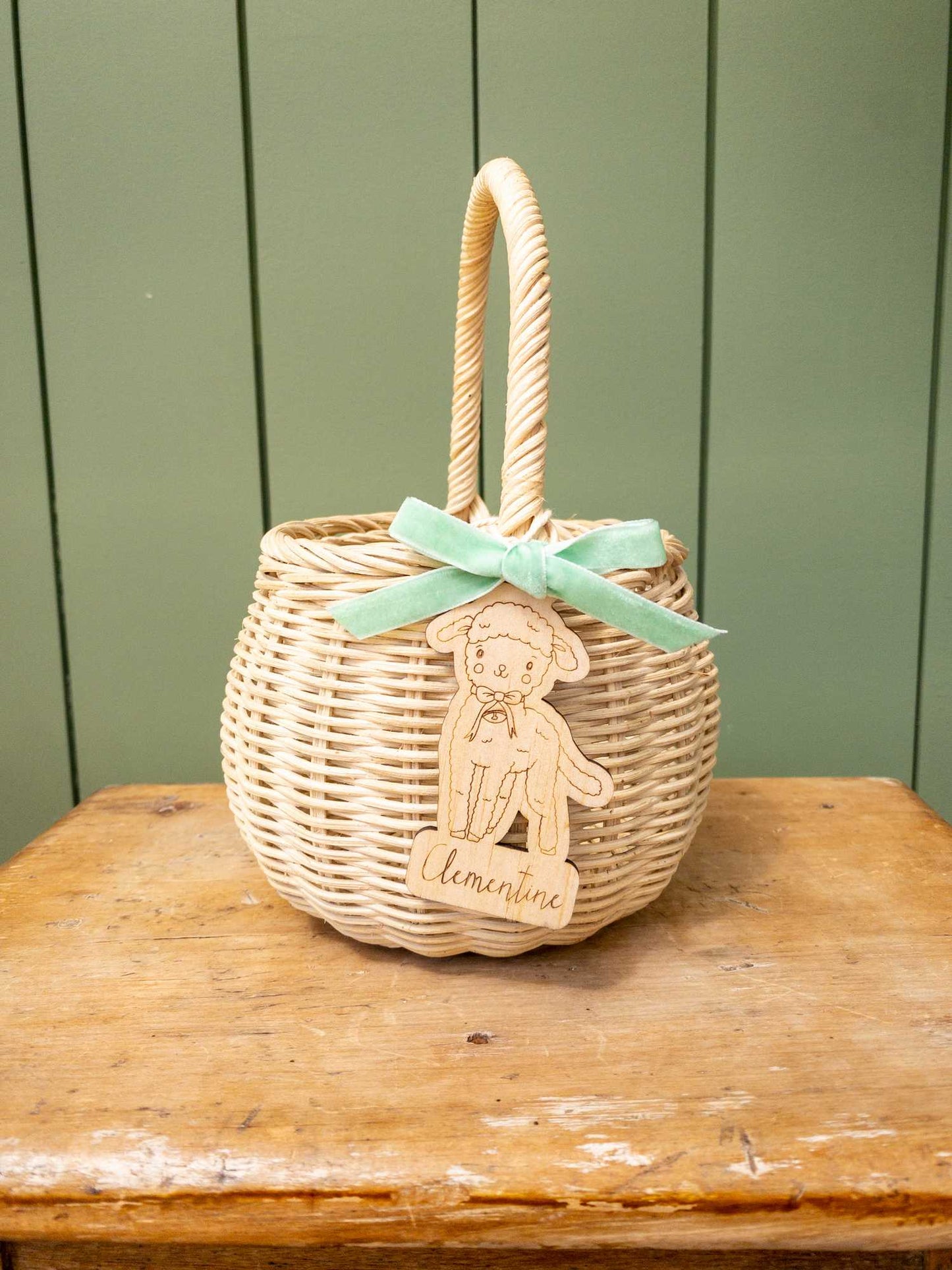 Custom Character Wooden Basket Tag