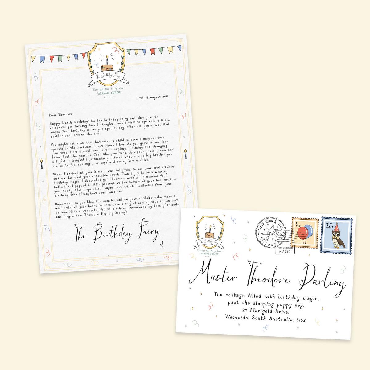 The Birthday Fairy - personalised letter