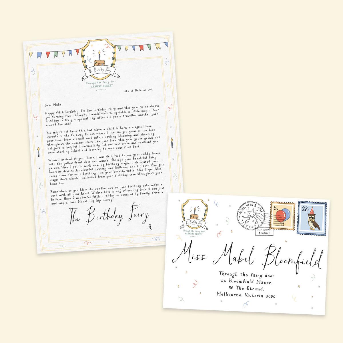 The Birthday Fairy - personalised letter
