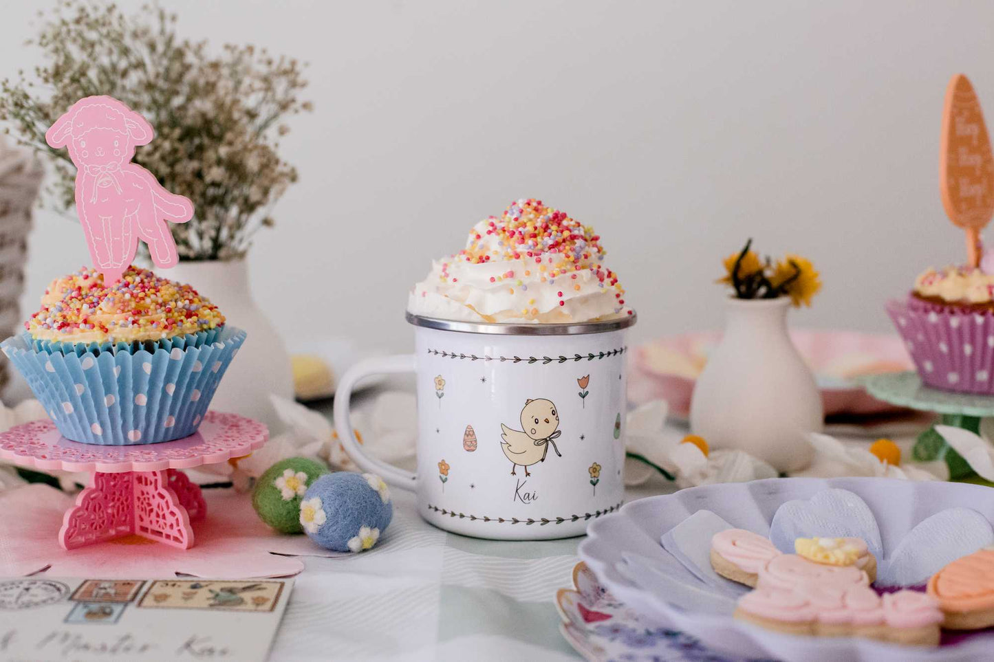 Easter Doily Cupcake Stand