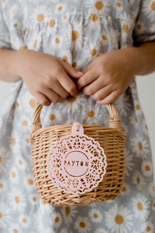 Easter Basket Doily Tag – personalised