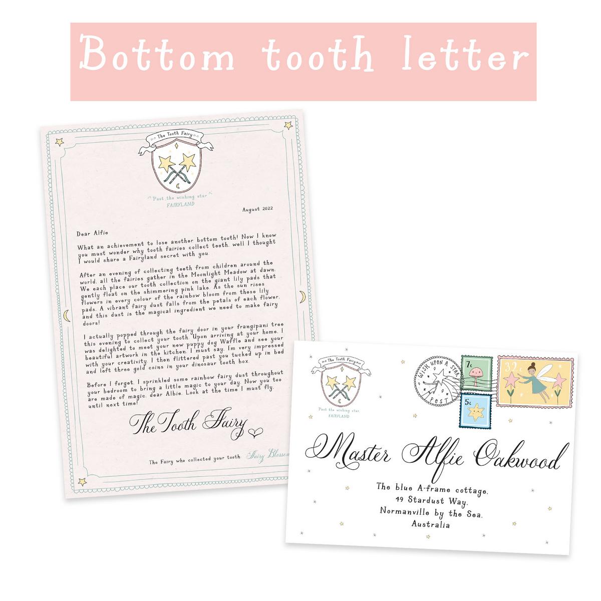 The Tooth Fairy - their next personalised letter